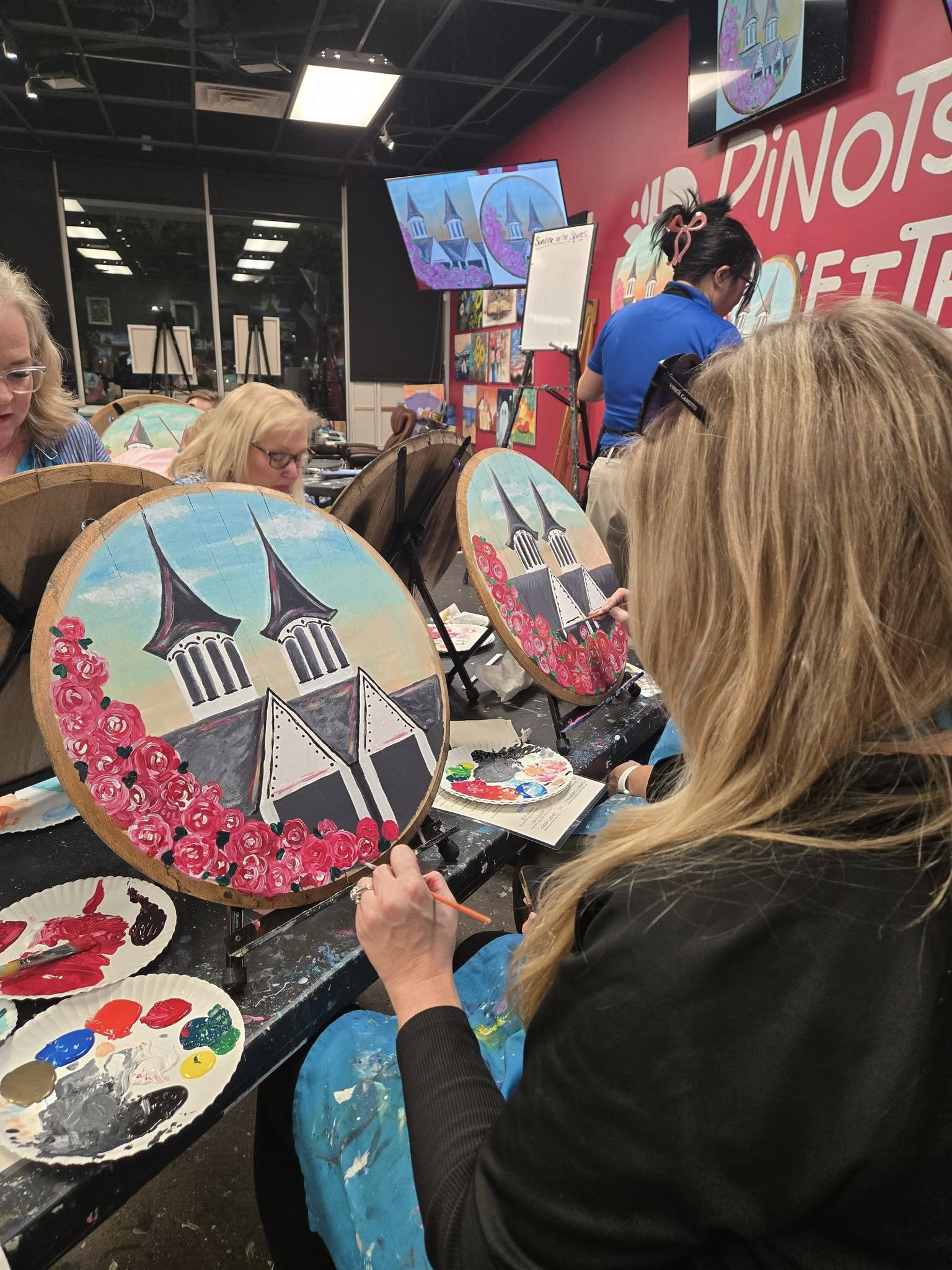 Derby Painting on Bourbon Barrel Head